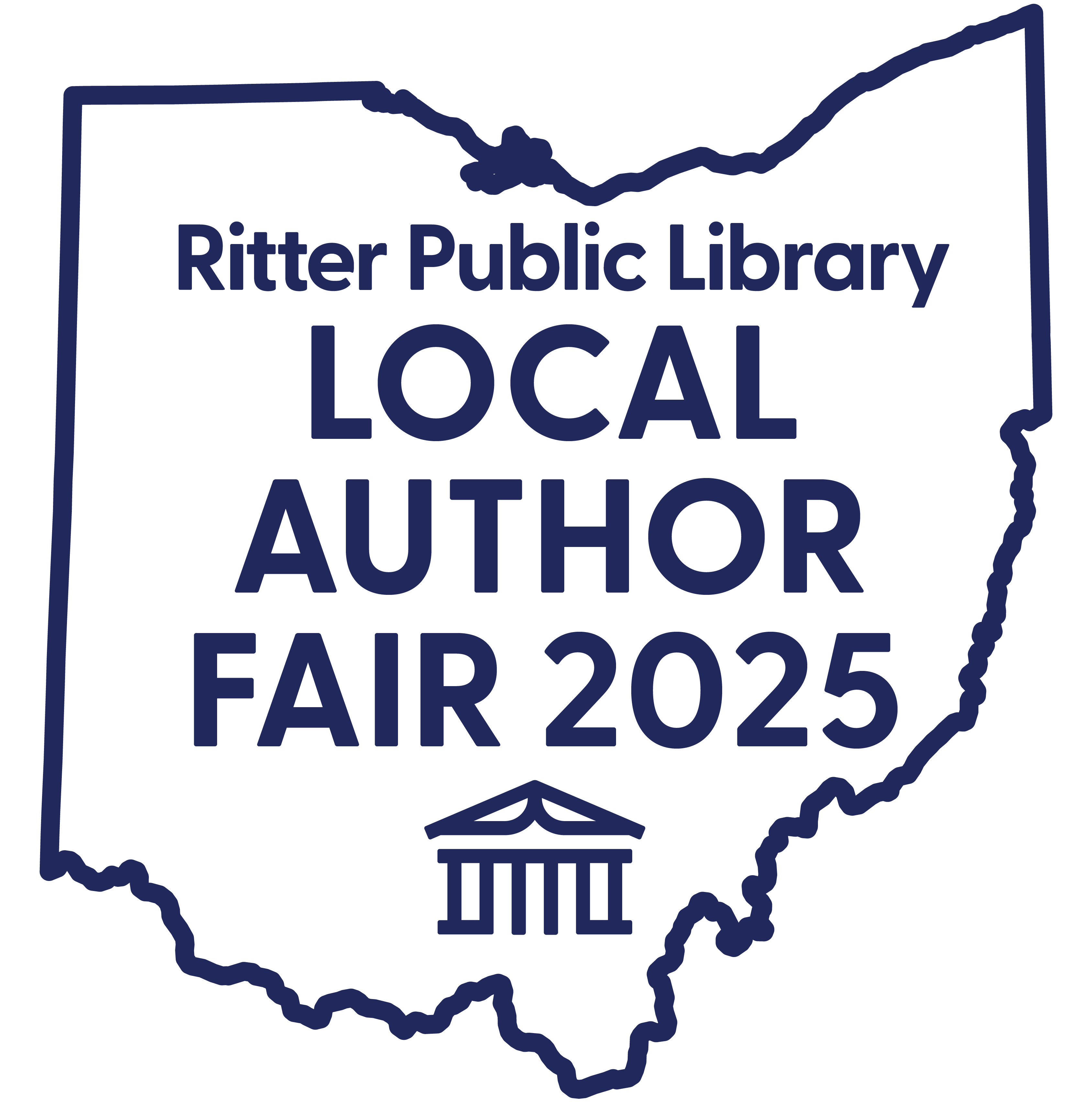 ritter public library local author fair 2025 logo