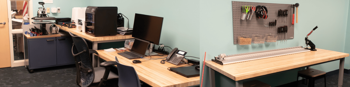 Room with a variety of tech equipment and tools