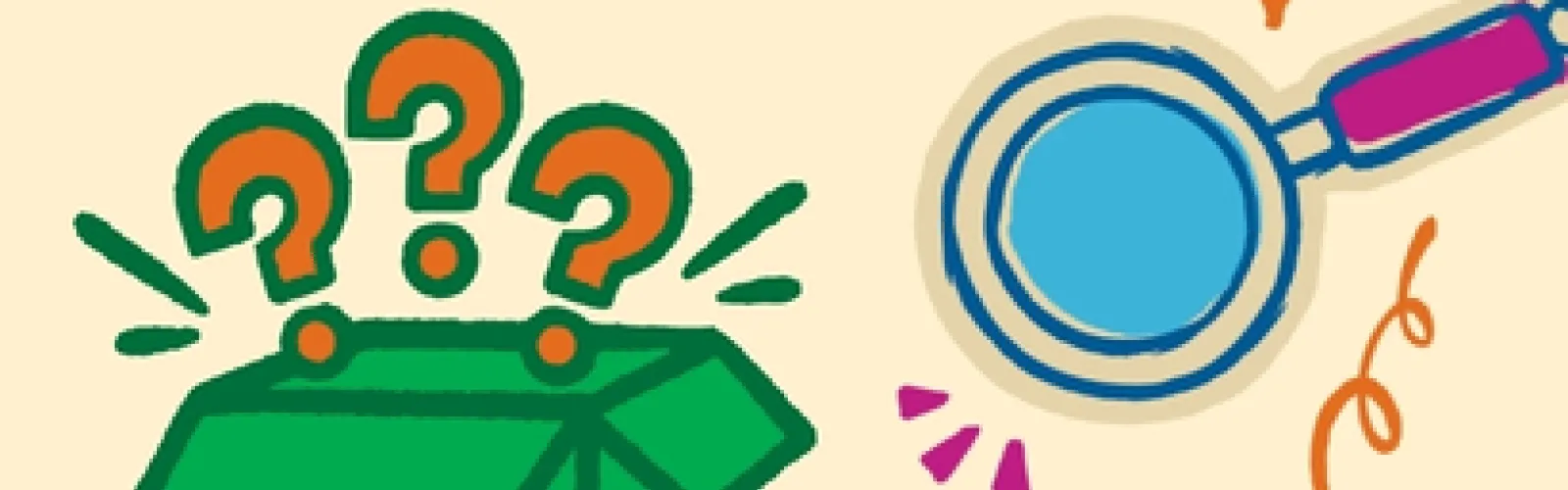 Mystery box and magnifying glass