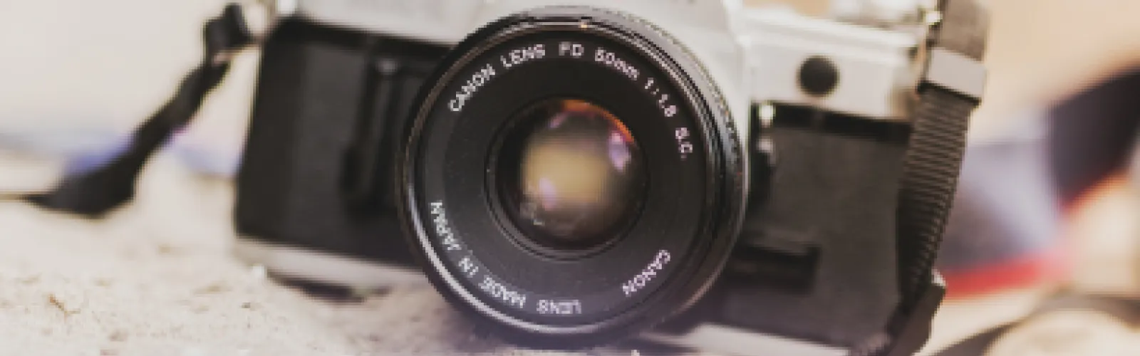 Camera on beach