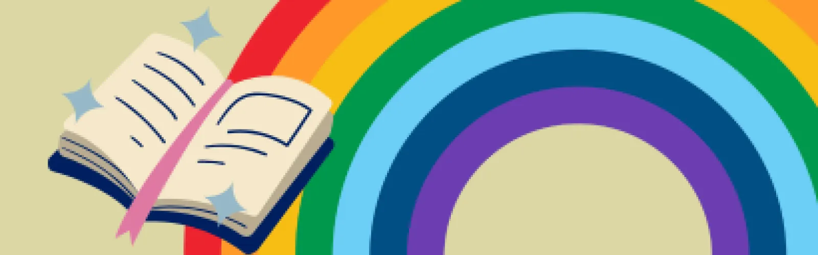 open book and rainbow