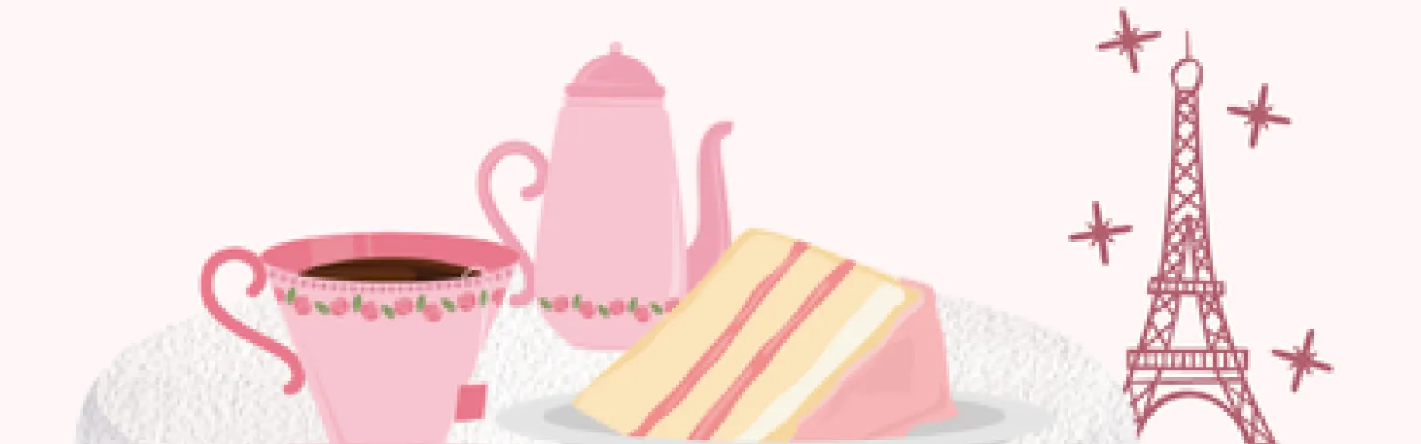 Tea service and Eiffel Tower